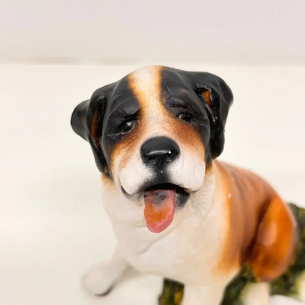 Vintage Ron Hevener Signed St. Bernard Figurine